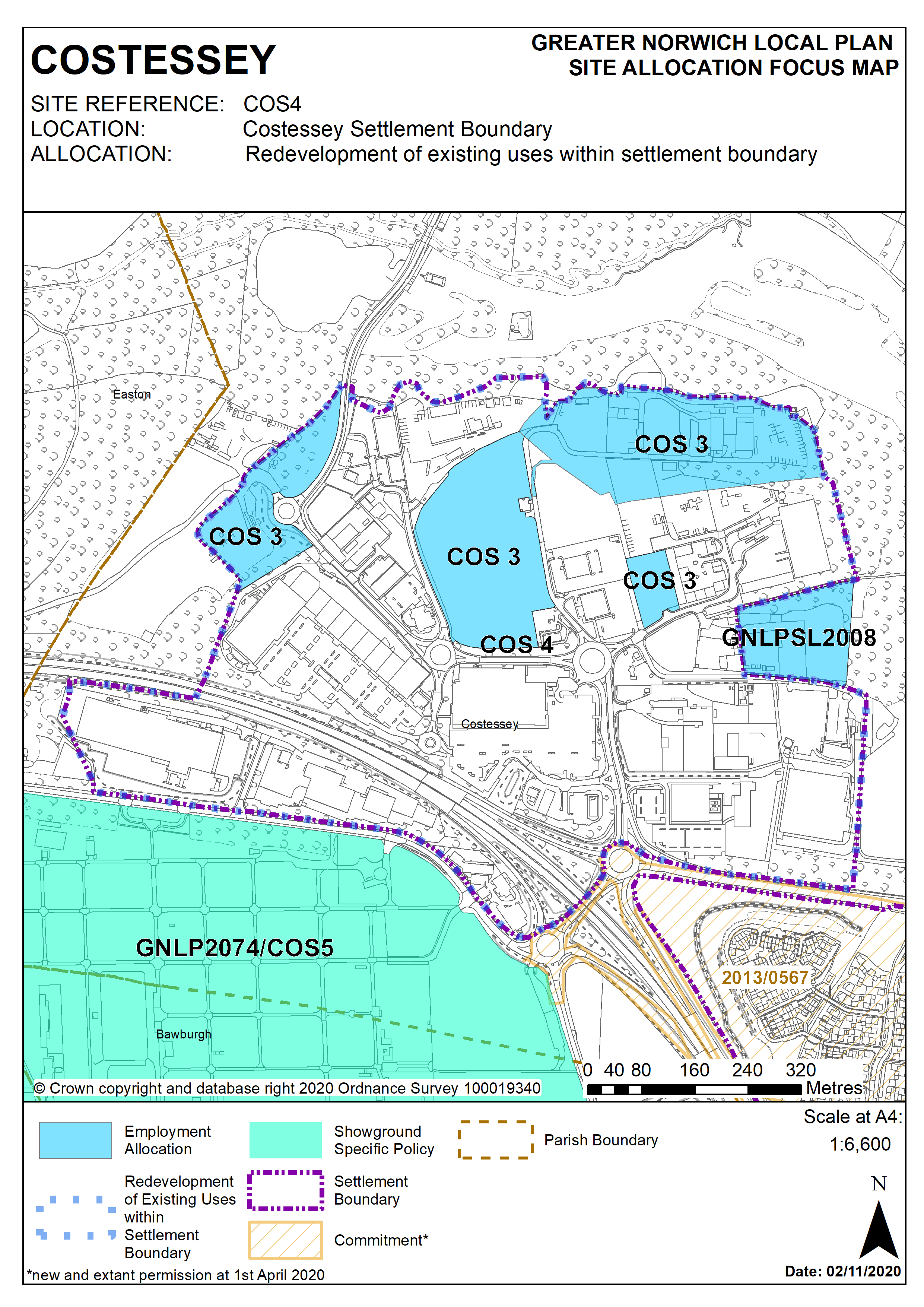 Policy COS4 Redevelopment of existing uses within the Costessey